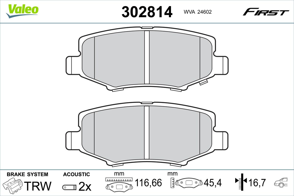 VALEO Fékbetét, mind 302814_VALEO